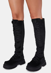 What You Get Velvet Combat Boots