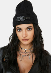 Atmosphere Distressed Buckle Beanie
