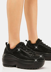 Noir New Heights Platform Sneakers