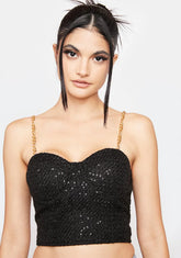 Chained Heart Bustier Top