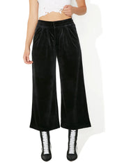 Sporty Velour Wide Leg Trousers
