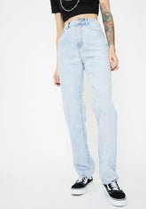 Straight Leg Slim Denim Jeans