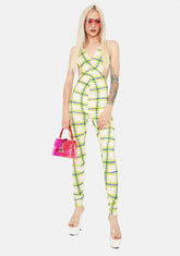Stand For Something Plaid Open Back Jumpsuit
