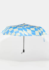 Sky Drizzle Days Checkered Umbrella