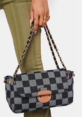 Designer Taste Checkered Shoulder Bag