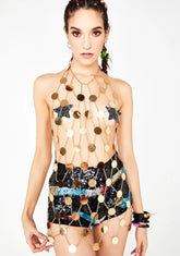 Bling Goddess Mirror Chain Top