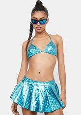 Azure Nova Girl Metallic Skort Set