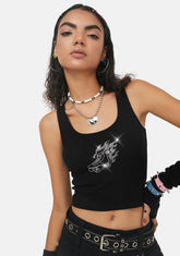 Bite The Dust Rhinestone Crop Tank