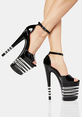 Zasa-02 Striped Platform Heels