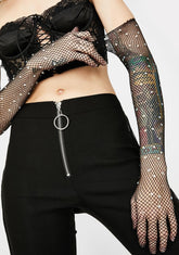 Lush Love Fishnet Gloves