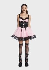 Blush Veiled Gloom Corset Dress