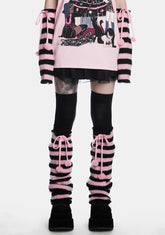 Pity Me Tonight Striped Arm And Leg Warmer Set