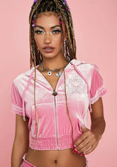 Late To Class Velour Hoodie