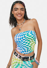 Surreal Life Checkered Tube Top