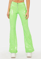 Lime Infinity Dream Sequin Flares