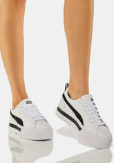 Mayze White Leather Platform Sneakers