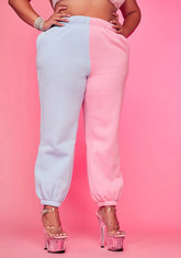 Cotton Candy Luxe Slacker Squad Two Tone Sweatpants
