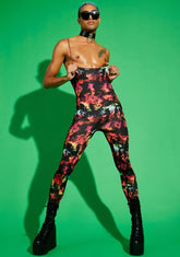 Stay Vibrant Flame Print Catsuit