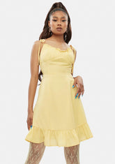 Sour No Promises Ruffle Tie Strap Mini Dress