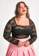 Love Spell On U Lace Long Sleeve Tee