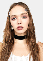 Jewel Toned Heart Choker Set