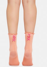 All Dolled Up Bow Crew Socks