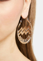 Reppin' Aquarius Hoop Earrings