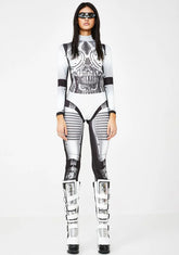 Robot Print Long Sleeve Catsuit