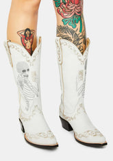 White Selfie Cowboy Boots