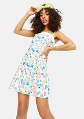 Hippie Holiday Sequin Daisy Print Dress