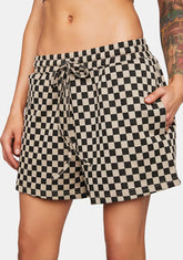 Checkered Print Lounge Shorts