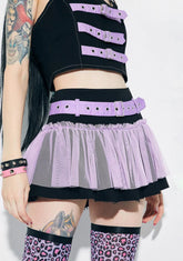 Str8 To Hell Buckle Mini Skirt