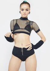 Heavy Bass Drop Fishnet Crop Top
