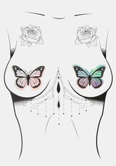 Rainbow Sherbet Tie Dye Velvet UV Butterfly Pasties