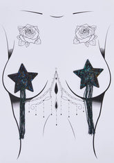 Black Glitter Star Pasties With Tassel