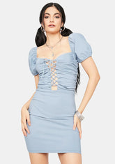Seeking Answers Lace Up Mini Dress