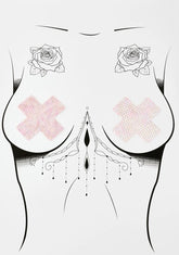 DK X Neva Nude Baby Pink Holo Cross Pasties