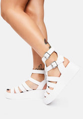White IVO Platform Sandals