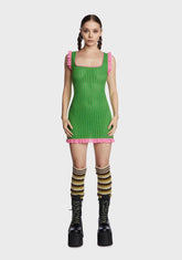 Crochet Frill Mini Dress