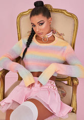 Rainbow Sadie Hawkins Striped Sweater