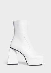 White Never Simple Ankle Boots