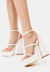 White Howler Platform Heels