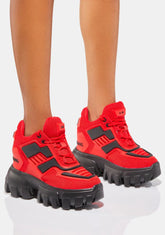 Red Psycho Candy Platform Sneakers