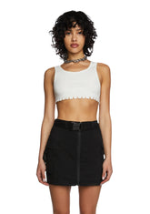 No Regulations Crop Tank - White