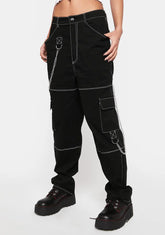 Chain Trim Goth Cargo Pants