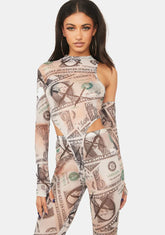 Cash Rogue Fashionista Printed Catsuit
