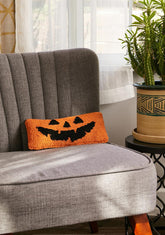 Jack-O-Lantern Hooked Pillow