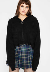 Dark Everything Sucks Crop Sweater