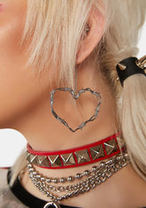 Complex Heart Drop Earrings