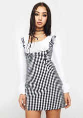 Charcoal Pique Your Interest Mini Dress